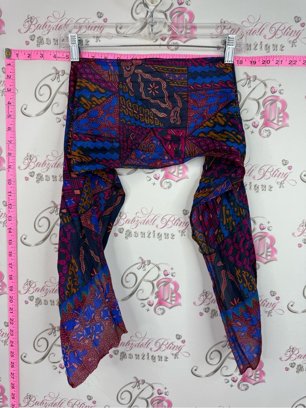 Scarf vintage Women's Patterned Scarf Wrap in Blue and Purple